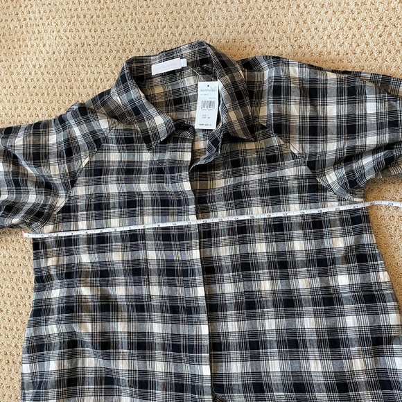NWT Jonathan Simkhai Standard Crissy Plaid Mini Dress Black White Size Large - Picture 6 of 8